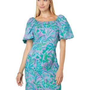 NWT Lilly Pulitzer Lettie Stretch Dress in Purple Iris on the Chase Size 12